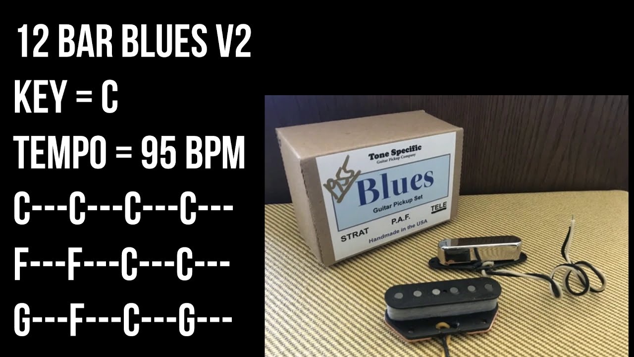 Blues Backing Track For Guitar Players -12 Bar Blues, Key C 95bpm, Drum & Bass Only No Guitar