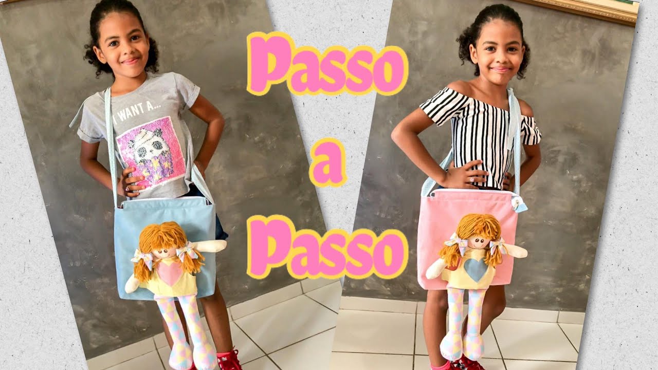 Como fazer BOLSA PORTA BONECA Dupla Face - com Molde Gratuito - por @tucaensina