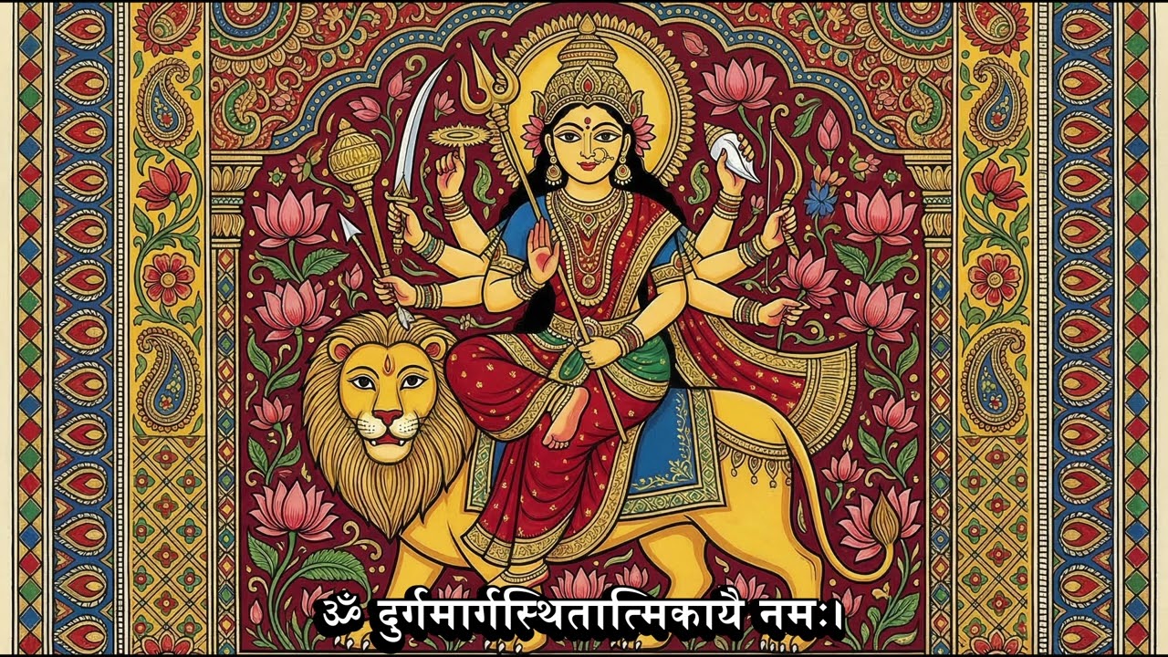 ॐ दुर्गमार्गस्थितात्मिकायै नमः। | Durga Maa Mantra | Powerful Durga Mantra for Divine Guidance 🙏