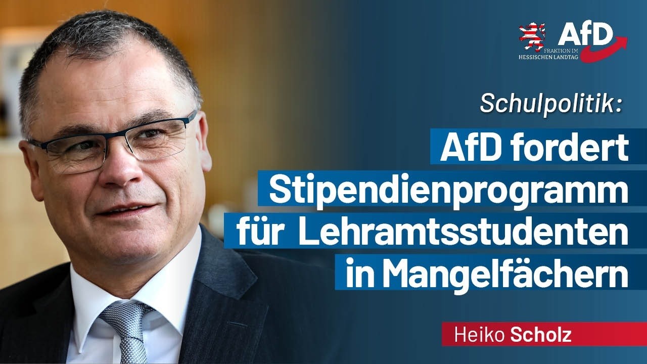 Schulpolitik: AfD fordert Stipendienprogramm für Lehramtsstudenten in Mangelfächern