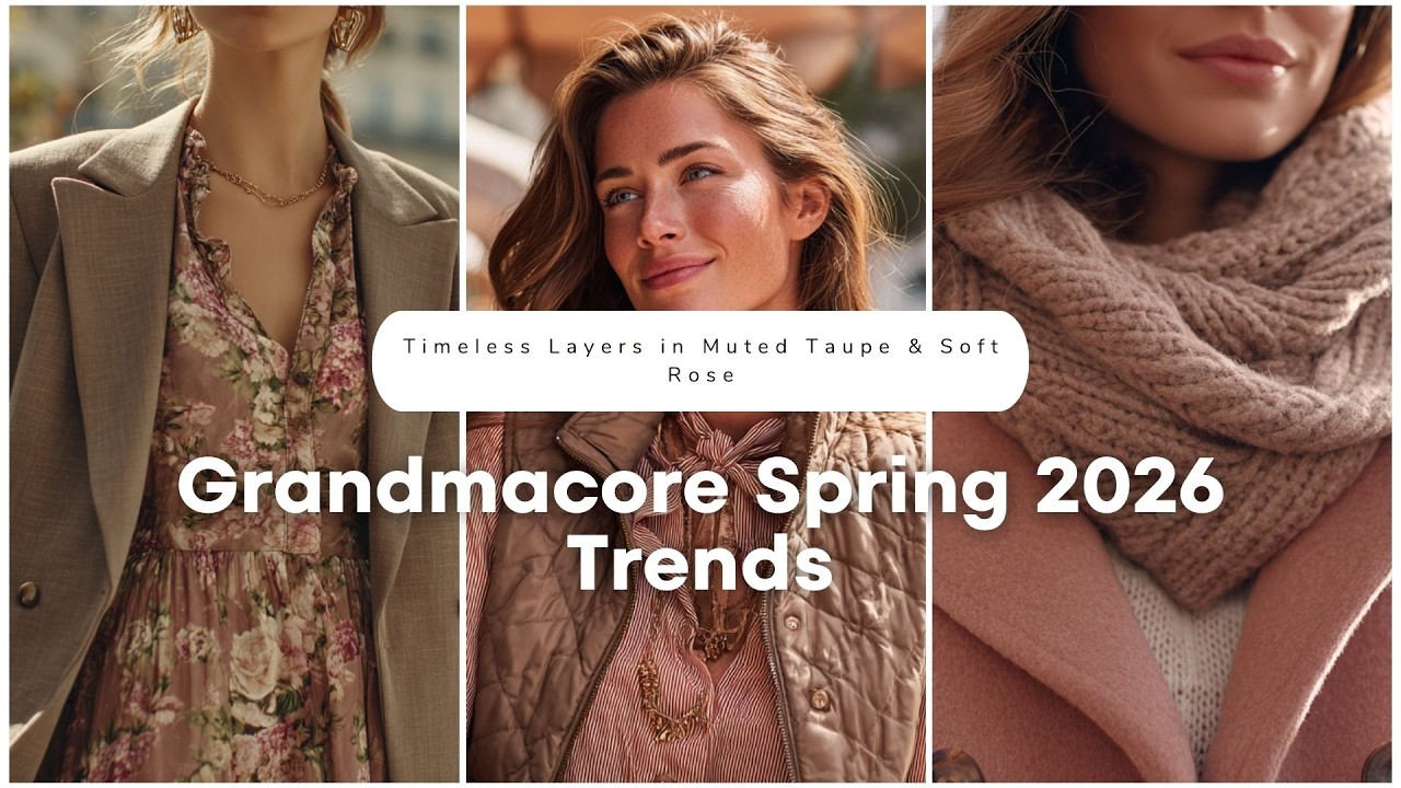 Timeless Layers in Muted Taupe & Soft Rose 👵 Grandmacore Spring 2026 Trends