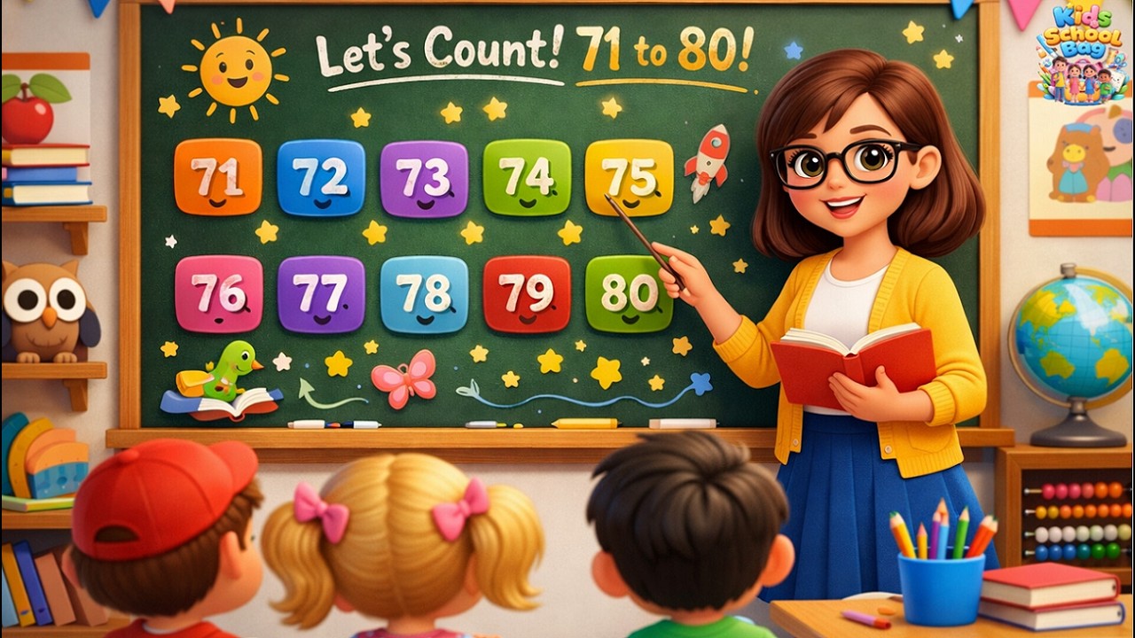 71 to 80 Numbers and their Names | Numbers for kids