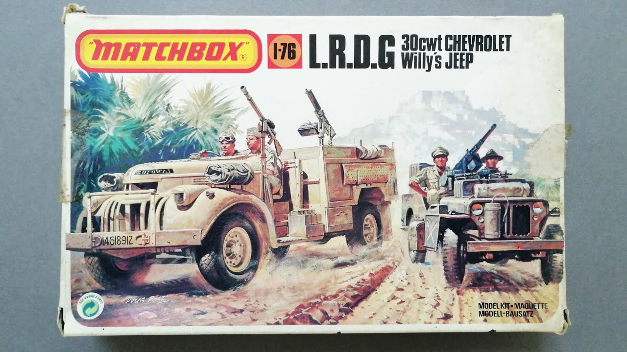 Масштаб Matchbox 1/76 L.R.D.G / 30cwt Chevrolet и Jeep (полная сборка)