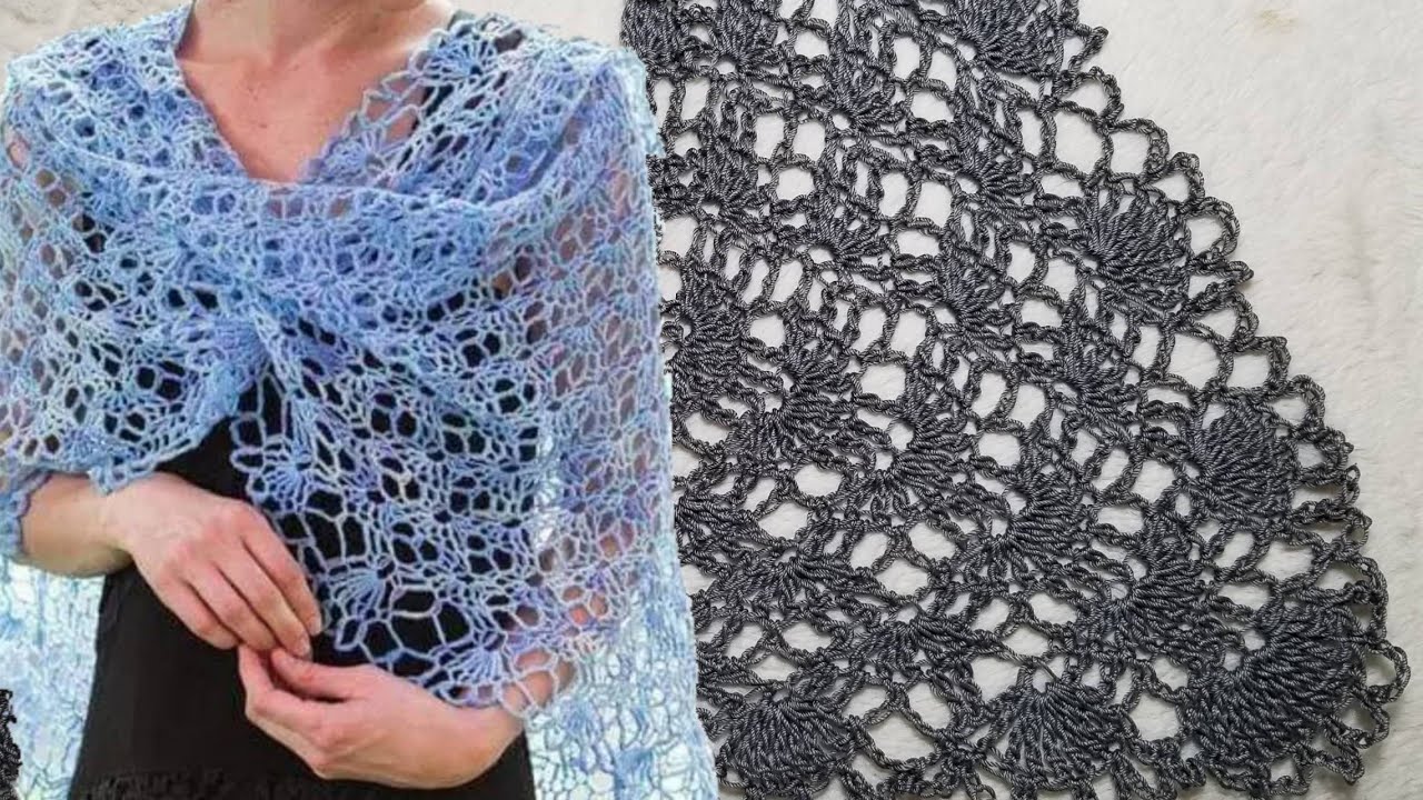 DIY CROCHET XALE TRIANGULAR PASSO A PASSO DE 2 CARREIRAS COM DICAS EASY CROCHET