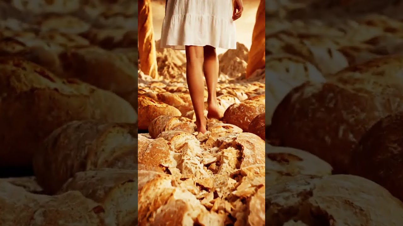 Walking Barefoot on a Field of Fresh Baguettes (Satisfying) #shorts