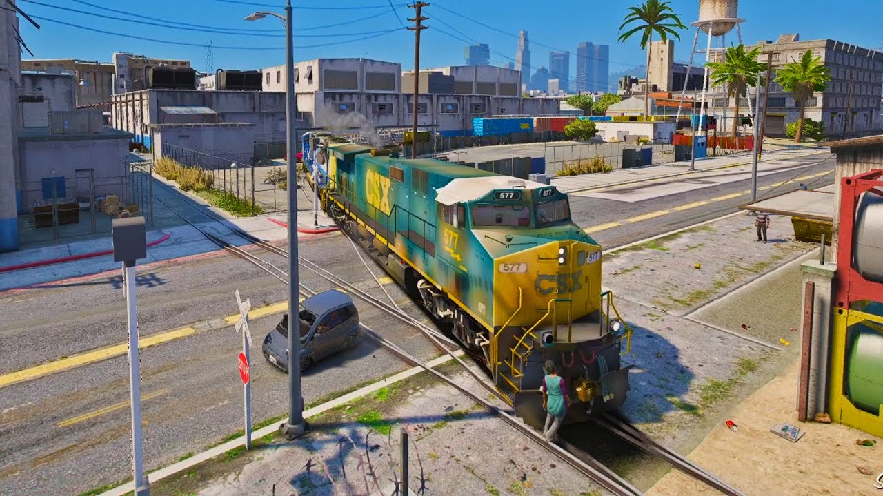 CSX 577 Driving through the Abandoned Railroads in Grand Theft Auto V