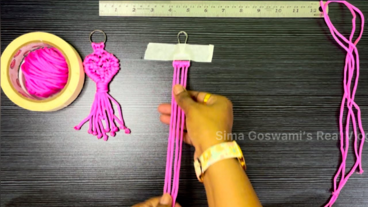 Macrame Heart Keychain Tutorial | Handmade gift IDeas | Macrame keychain heart shape | DIY