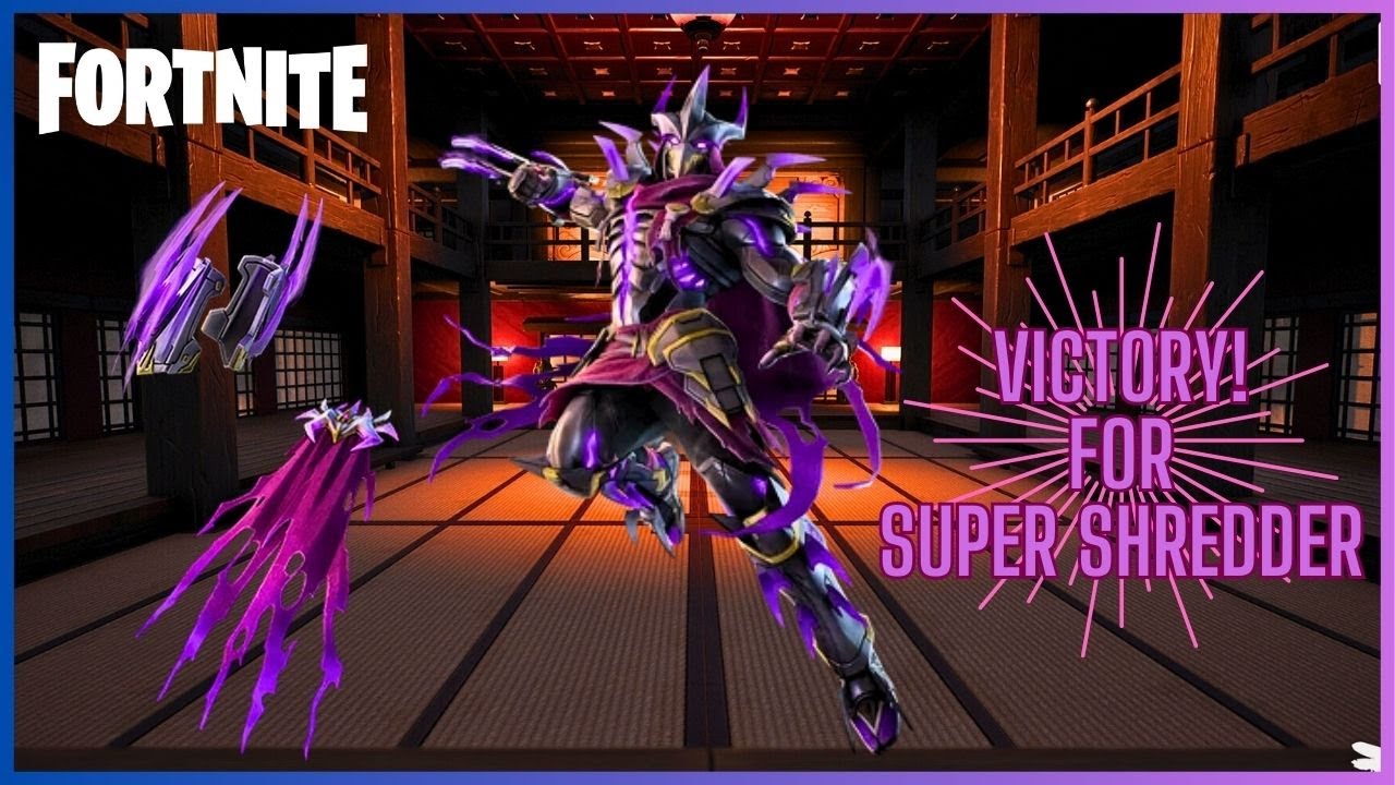 Victory! for SUPER SHREDDER in a FORTNITE Solo Match.