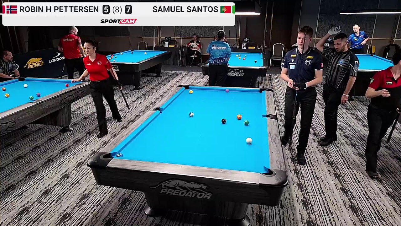 Robin H Pettersen vs Samuel Santos - Round 1 EC 10-ball