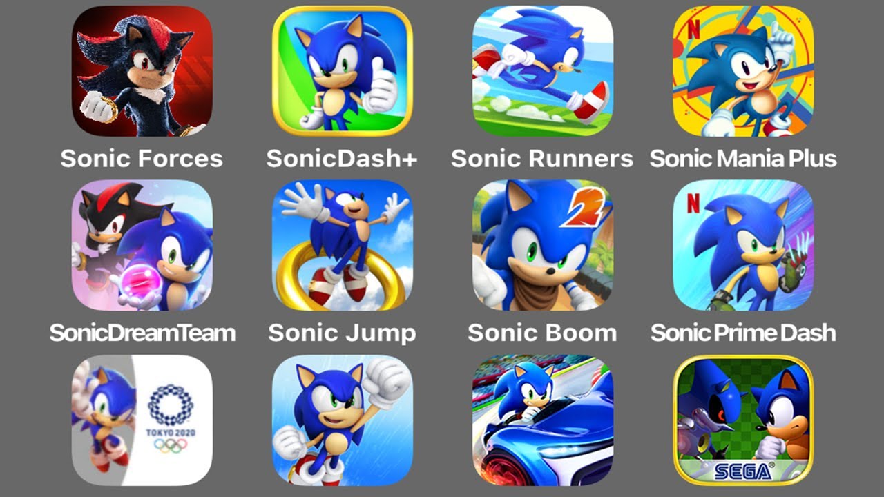 Sonic Forces - Sonic Dash+ - Sonic Runners - Sonic Mania Plus - Sonic Dream Team - Sonic Boom CD