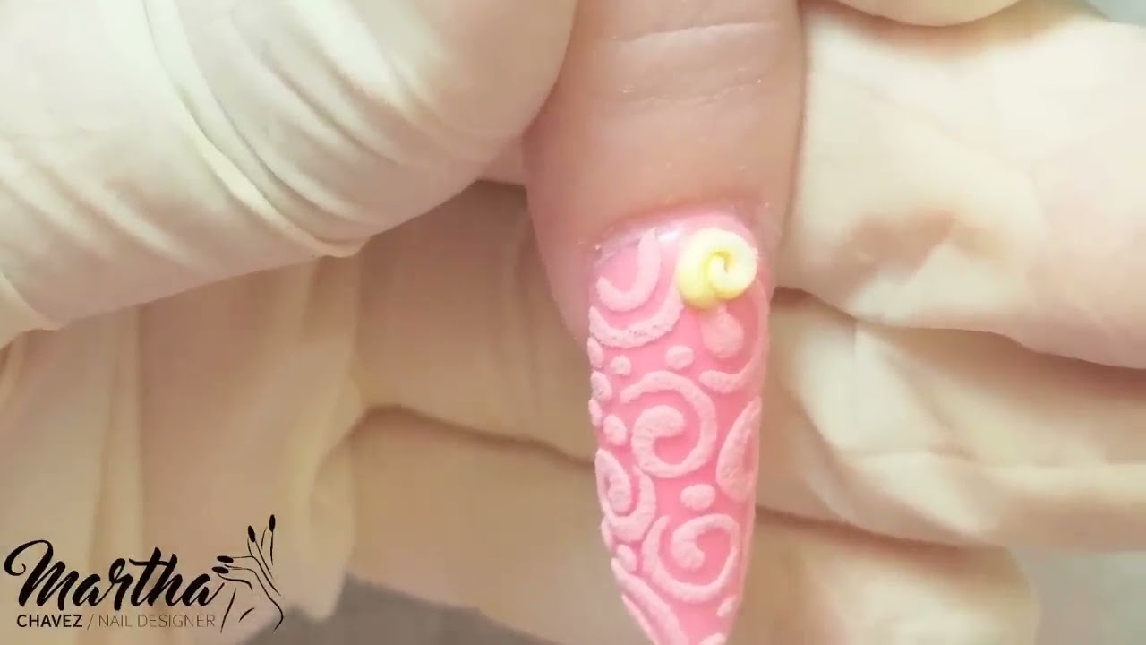 °•○Uñas Esculturales Con Flores Fondant○•°
