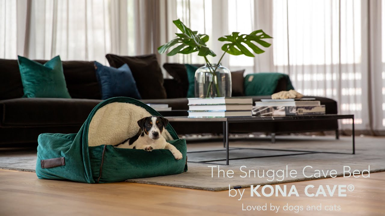 KONA CAVE®  Luxury Cozy Cave Dog / Cat Bed. Why Dogs Love to Sleep In Cave Beds. Patented Design