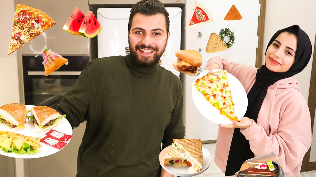 اكلنا يوم كامل اكل على شكل مثلثات🍕!! شوفوو شو صار معنا 😭😭