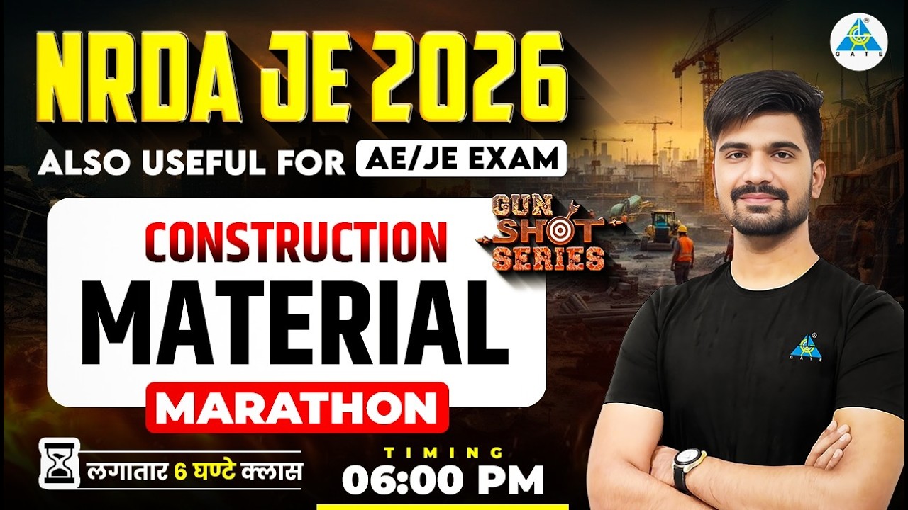NRDA JE ll Gun Shot Series| Marathon लगातार 6 घंटे क्लास | Construction Management | #nrdaje #sscje