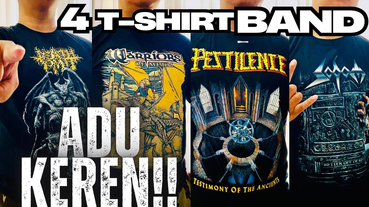 ADU 4 KAOS BAND METAL KEREN‼️ REVIEW OFFICIAL MERCH T-SHIRT