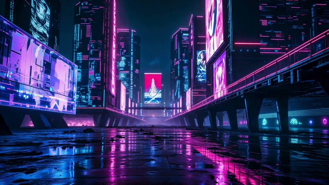 Cyberpunk City Ambient | 3D Audio | Rain Sounds for Relaxation and Focus