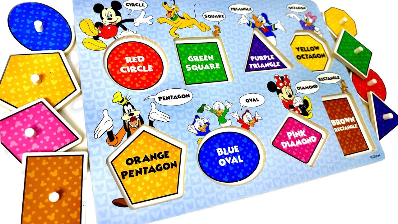 Disney Shape Puzzle | Best Learn Shapes and Colors Activity | Educational Video For Toddlers