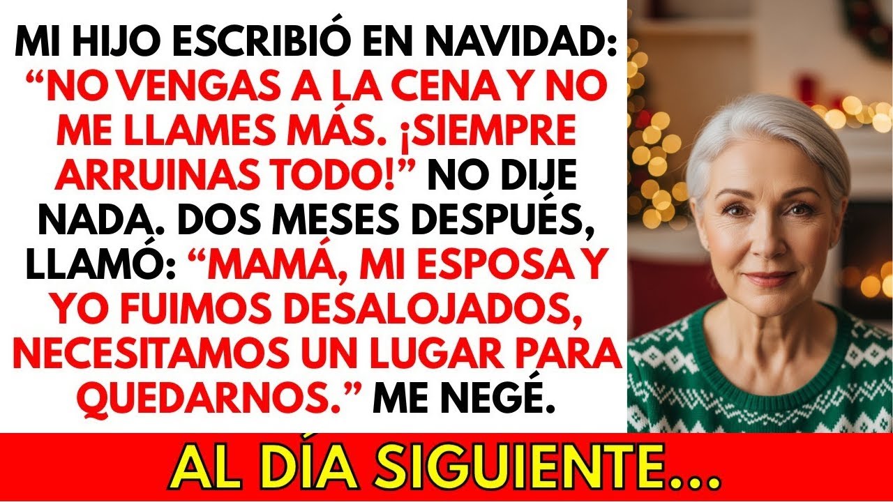 Mi HIJO me envió un mensaje en Navidad: “No vengas a la cena. Siempre lo arruinas todo.” No respondí