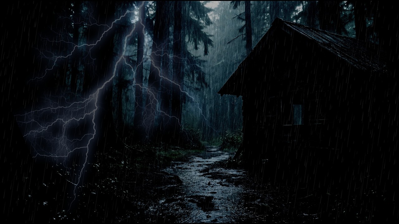 Relax to the Sound of Thunder and Rain at Night in an Old House. Relieve Your Stress and Insomnia