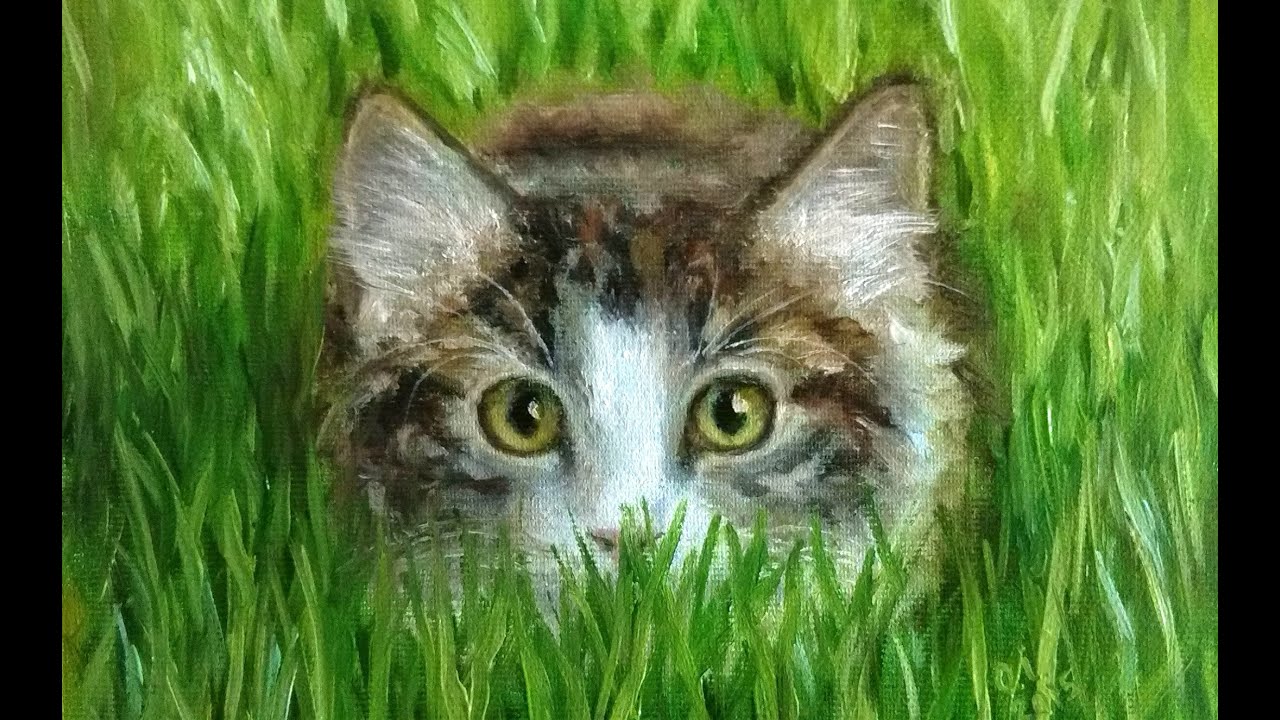 Кот. Процесс создания картины. Как нарисовать кошку. Как рисовать кота.