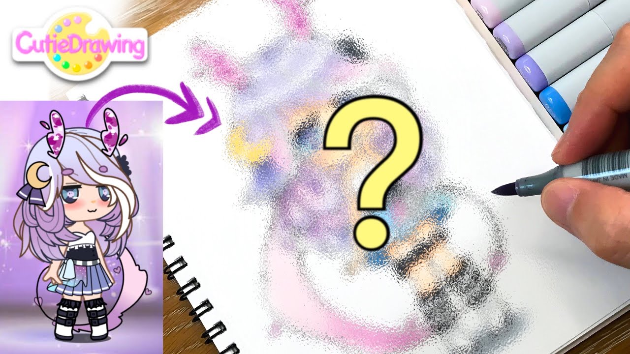 Drawing my Gacha Club Character with Skull Pupil //PracticingDrawing#44