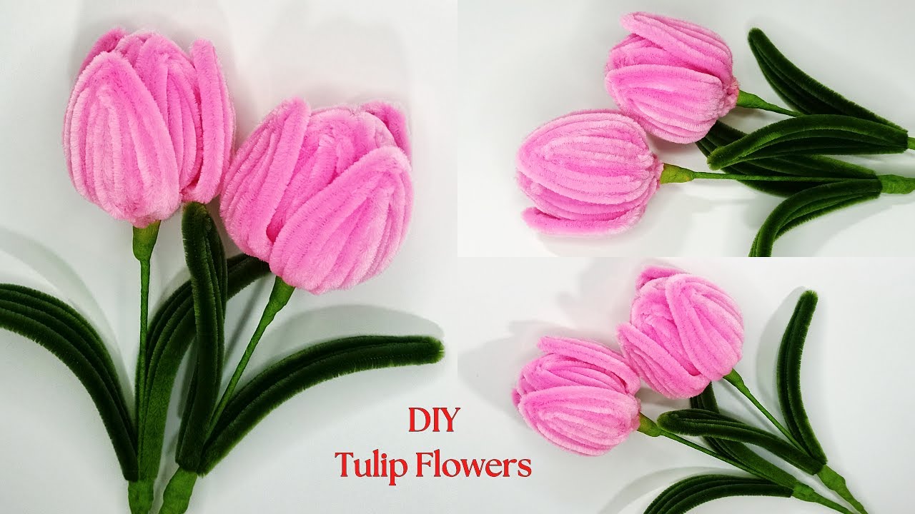 How to Make Tulip Flowers with Pipe Cleaners - Easy Craft Tutorial