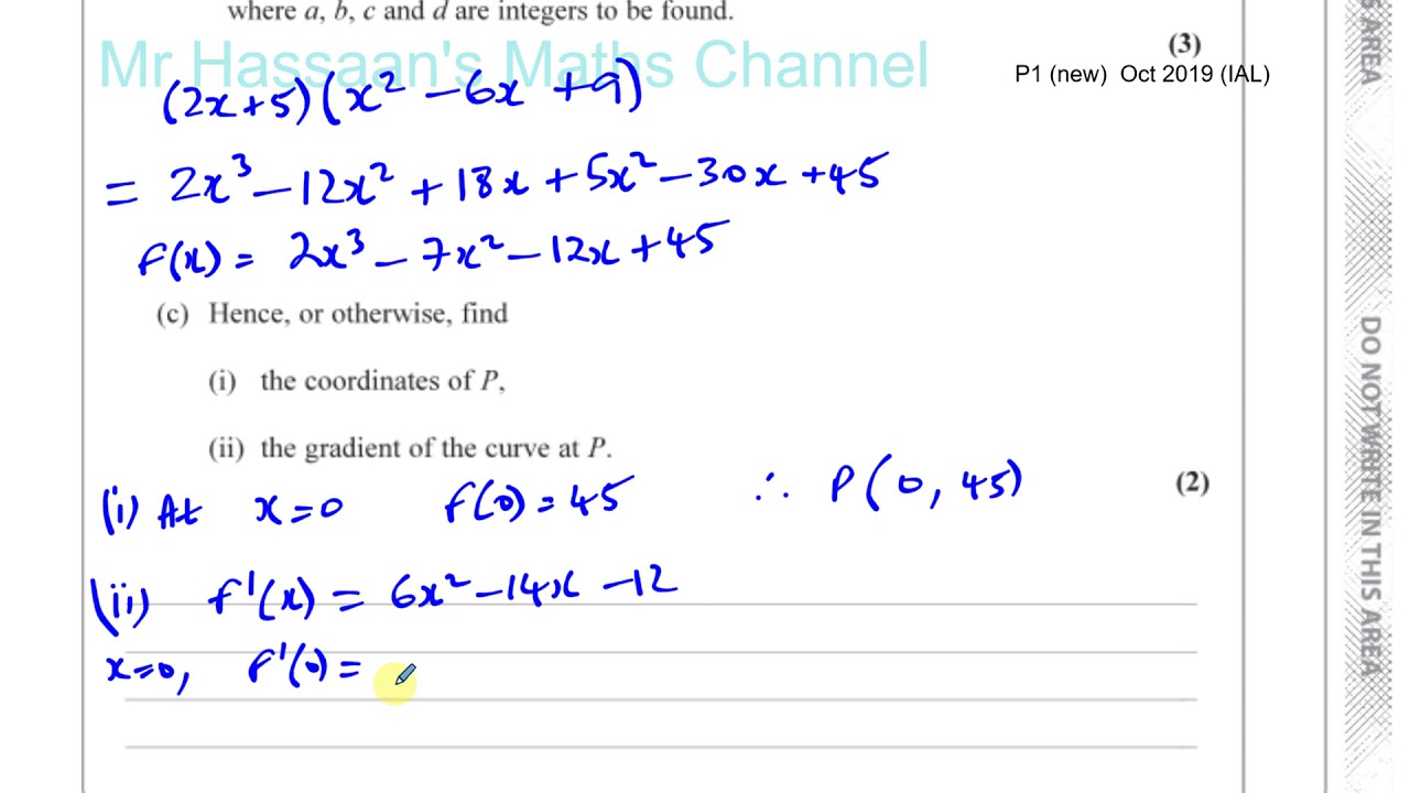 EDEXCEL IAL WMA11 01 P1 new OCT 2019 Q10 Cubic Curves, Roots, Transformations
