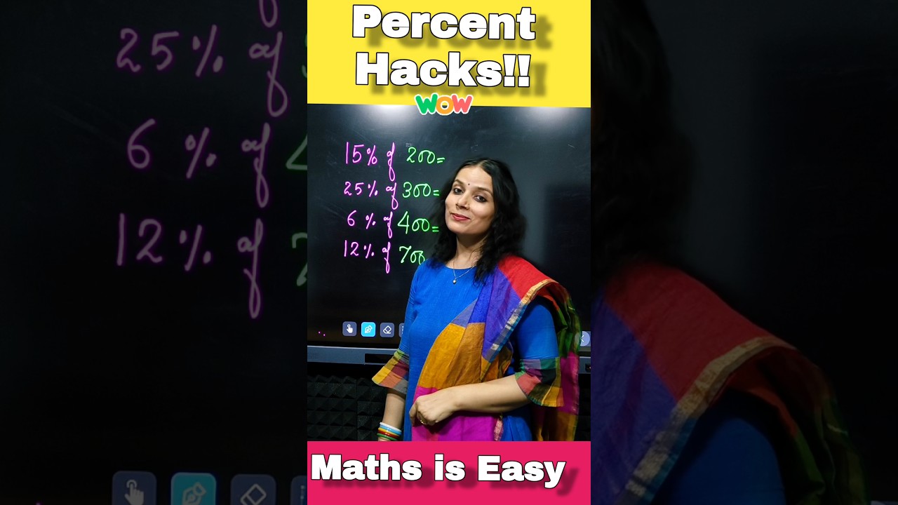 Percentage Shortcut Trick 🔥 | Maths Hack for Fast Calculation #fun #ytshorts #shorts #viral #maths