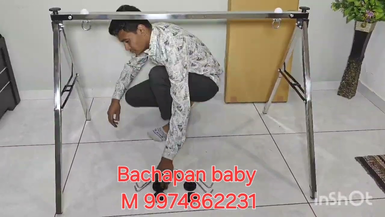 steel folding baby cradle palana jhula swing