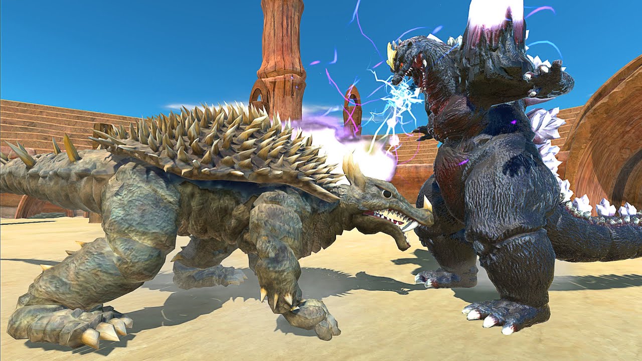 SPACE GODZILLA VS ANGUIRUS AT THE ARENA - Animal Revolt Battle Simulator