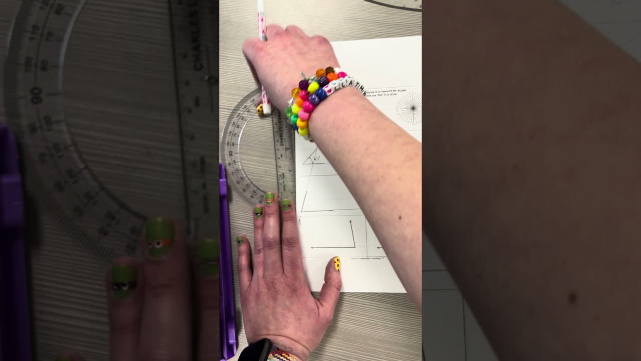 Using a protractor to measure angles 