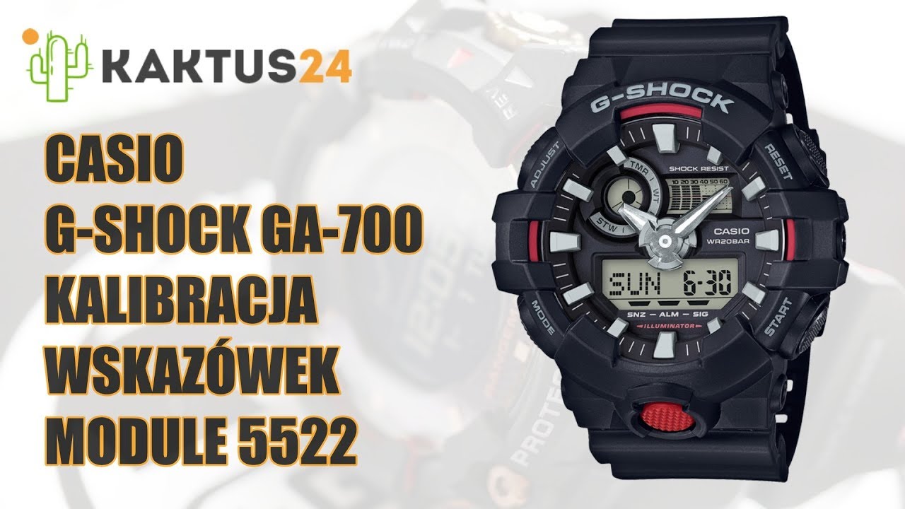 Casio G-Shock GA-700 GA700 Kalibracja wskaz&oacute;wek, ustawienia wskaz&oacute;wek