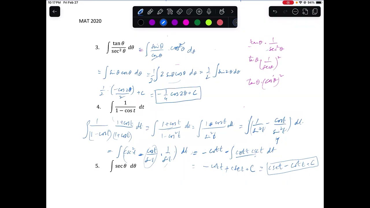 Calc II Sec 4 5 Strategy for Integration Video 3
