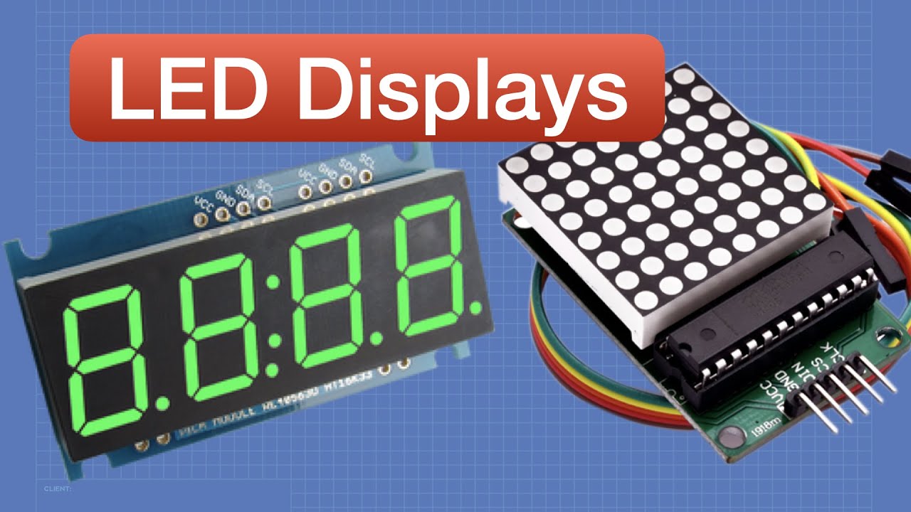 Светодиодные дисплеи с Arduino — 7-сегментные и матричные
