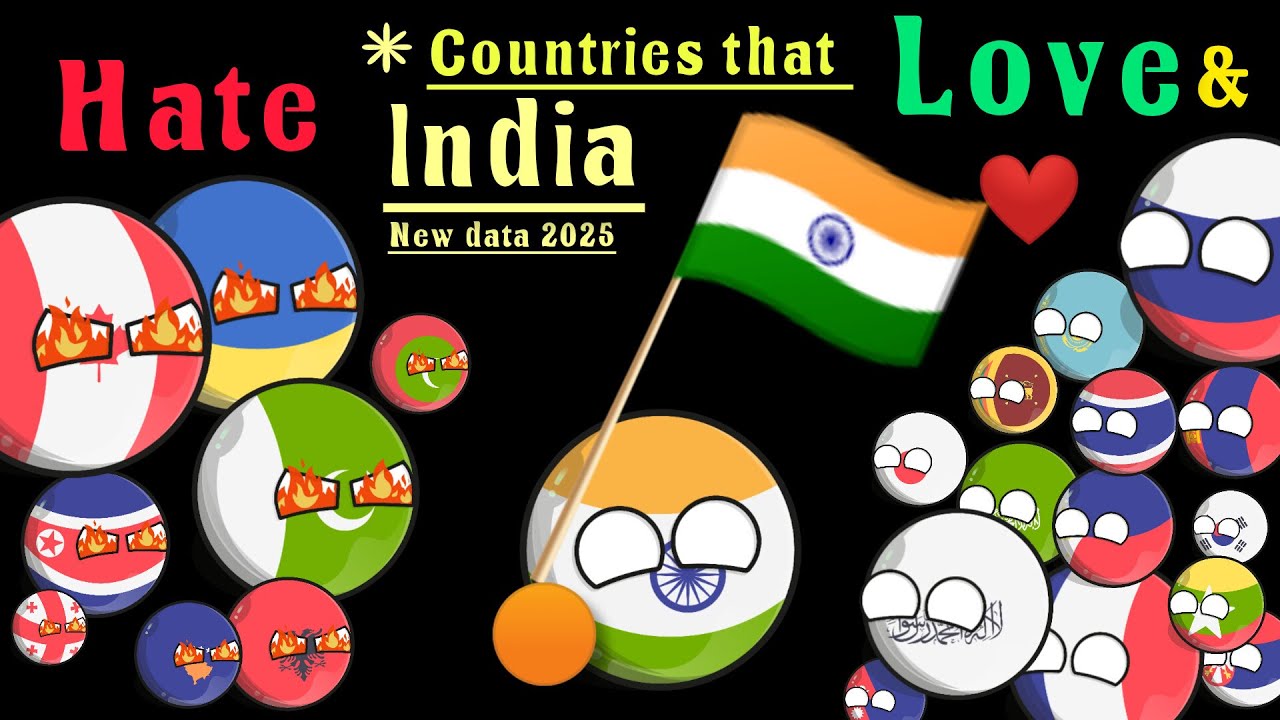 countries that love and hate India new data 2025 #india #countryballvideo #newdelhi #usa