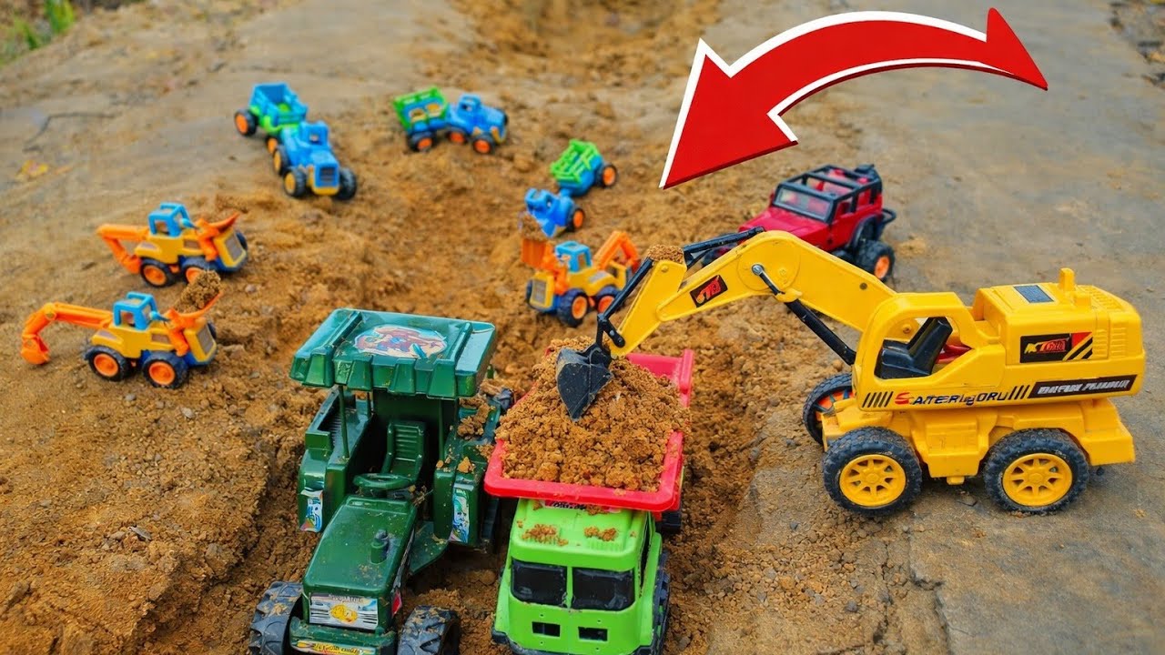 Satisfying 😱 Toy Excavator and 🚜Dump Truck Construction Site! Digging in Dirt@HRToys-z8u 