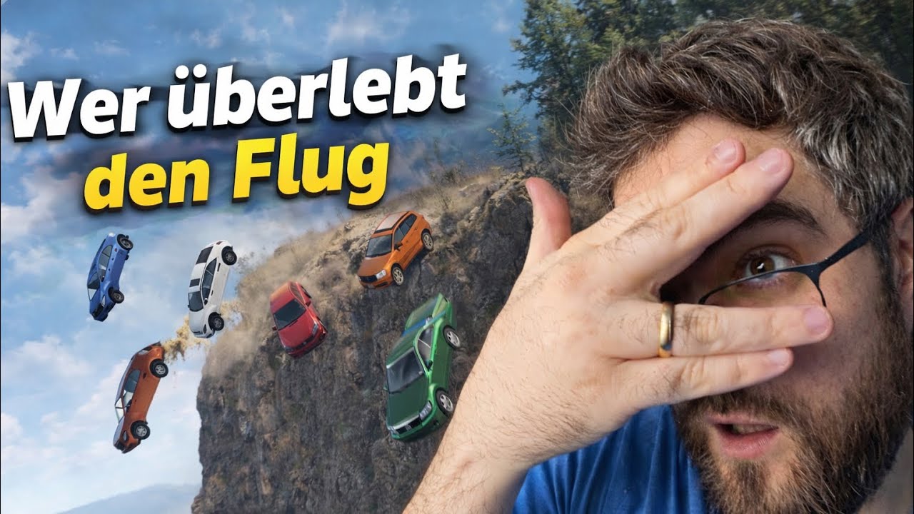 Autos fliegen von der Klippe | BEAMNG DRIVE