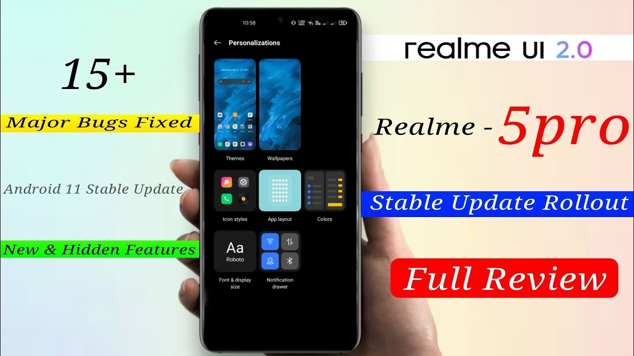 Realme 5pro Android 11 F.03 Stable Update Full Review|15+ Bug Fixed|Realme 5pro Realme UI 2.0 Update