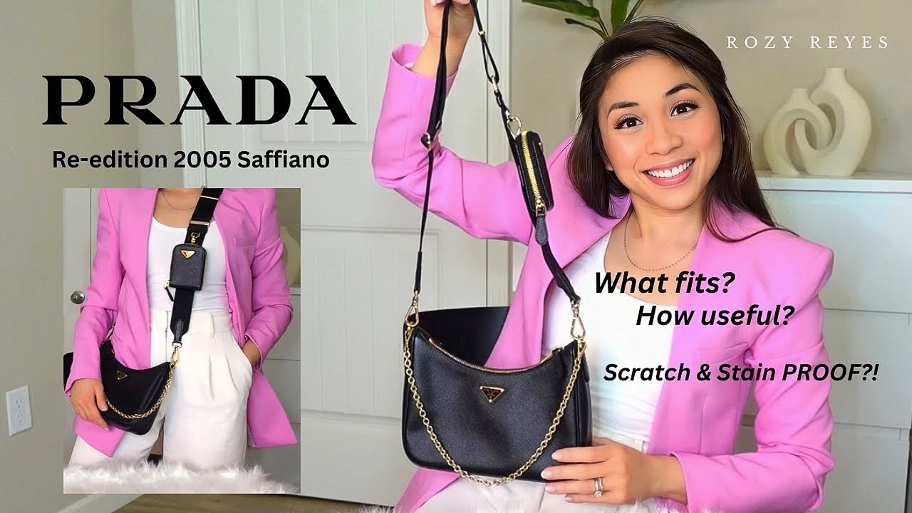 Prada Re-edition 2005 Saffiano Leather Bag: WHAT FITS? Scratch & Stain PROOF?