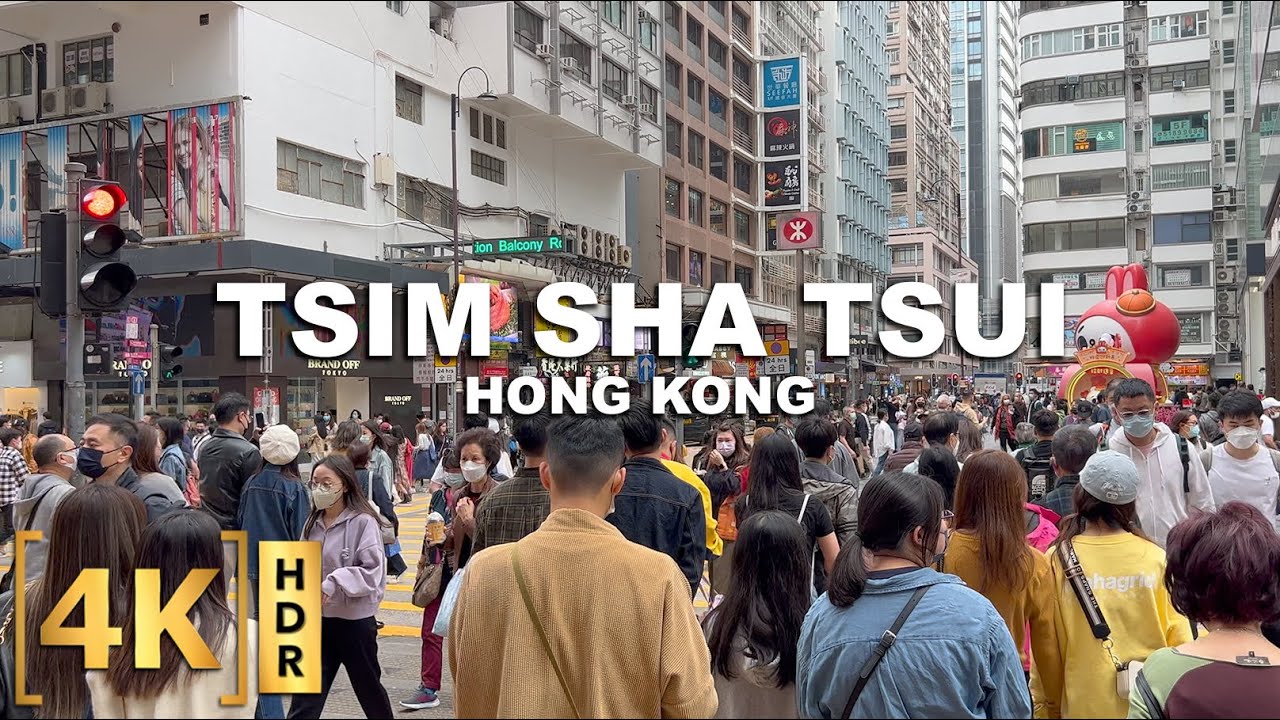 Walking at TSIM SHA TSUI and AVENUE OF STARS -Hong Kong's Most Crowded District | Kowloon | 4K HDR