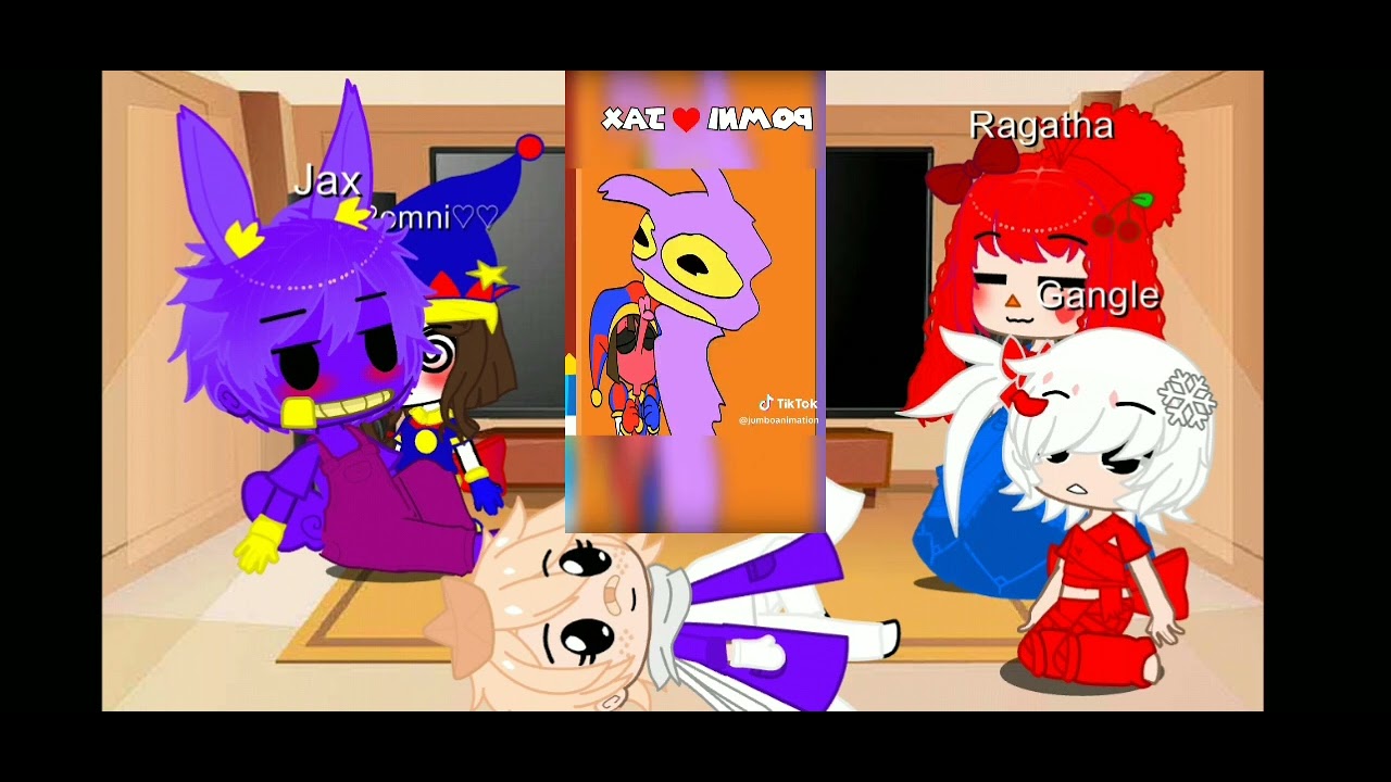Los personajes de Digital circus reaccionan a videos de Jax X Pomni ♡