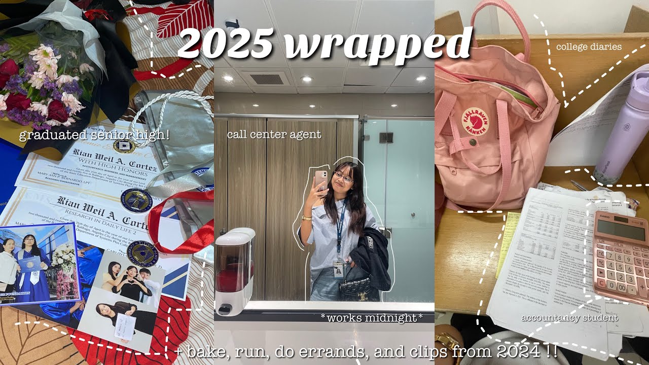 2025 wrapped | study, jog, bake, worked as a call center agent, college + bits of 2024 clips 