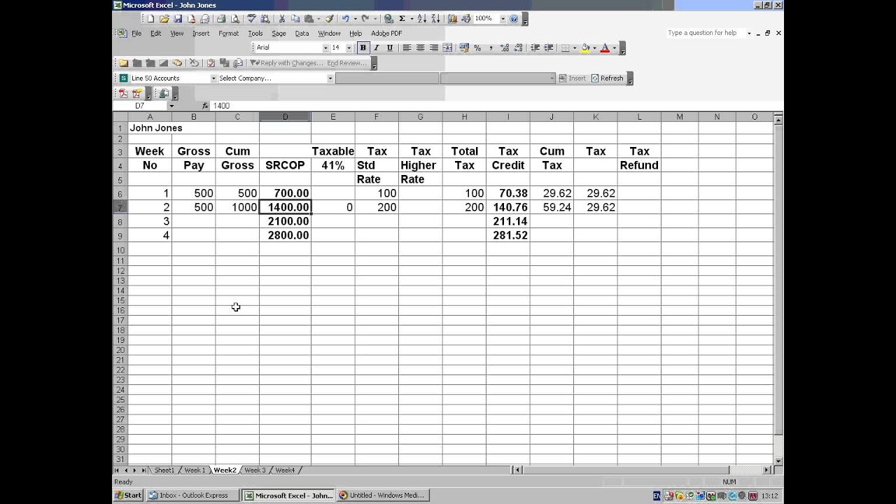 Calculating PAYE on a cumulative Basis Std RATE