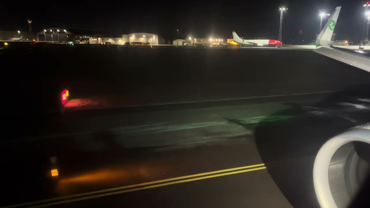 Transavia France Airbus A320neo Night Takeoff Oslo Gardermoen Runway 01L
