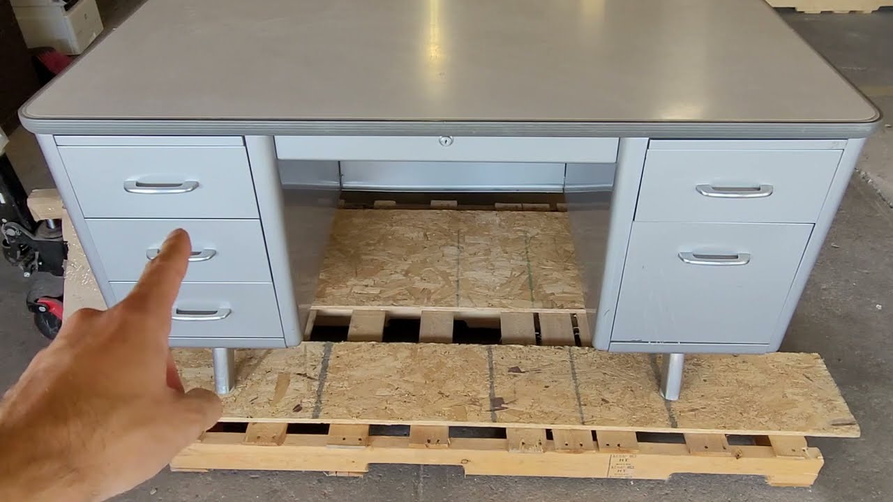 How to remove the drawers in a vintage All-Steel arch leg tanker desk