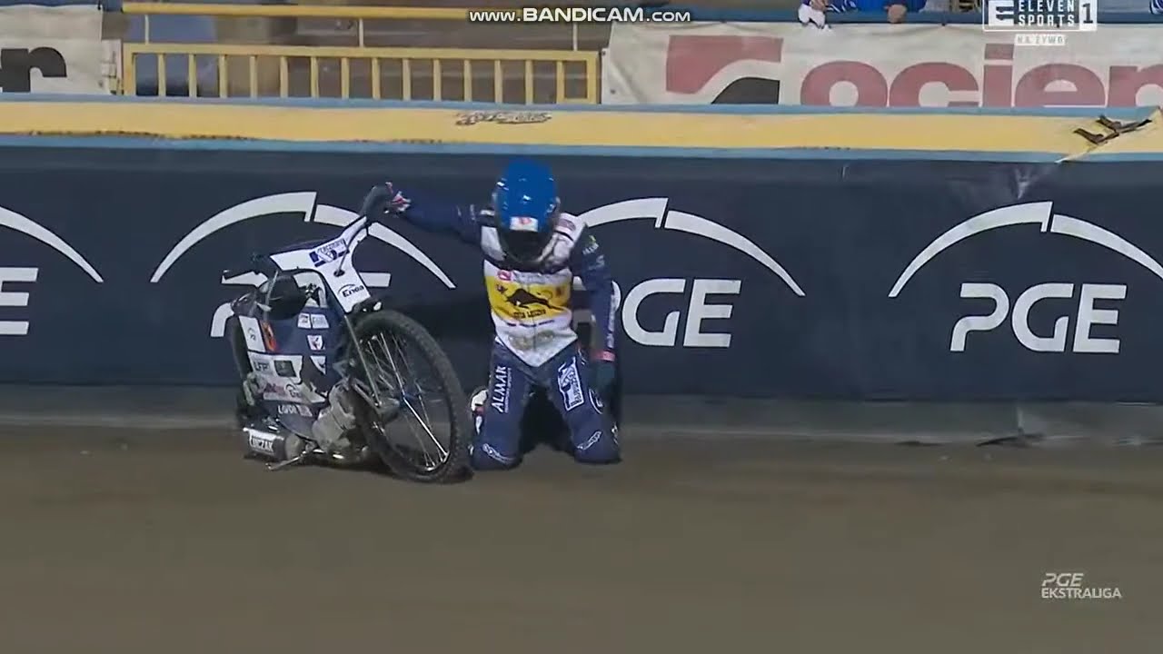 Sturz/Crash/Upadek Antoni Mencel (Ekstraliga 2024 Speedway)