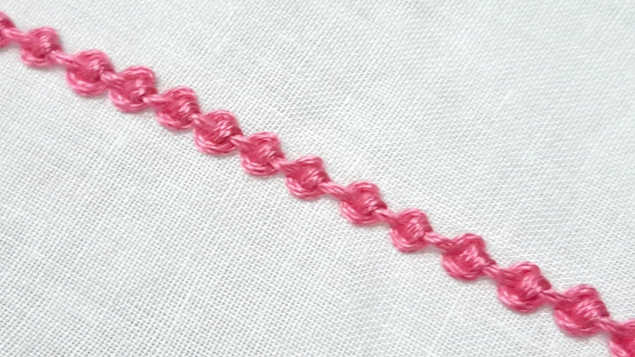 Bead Stitch Border Design | Moti Tanka Stitch Border (Hand Embroidery Stitches)