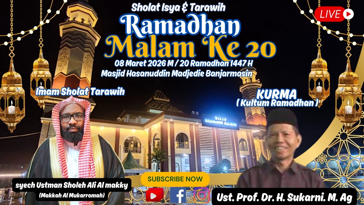 (LIVE) Imam Isya & Tarawih Ramadhan Malam  Ke 20 II 08/03/2026 II Syech Ustman Shaleh Ali Al Makky