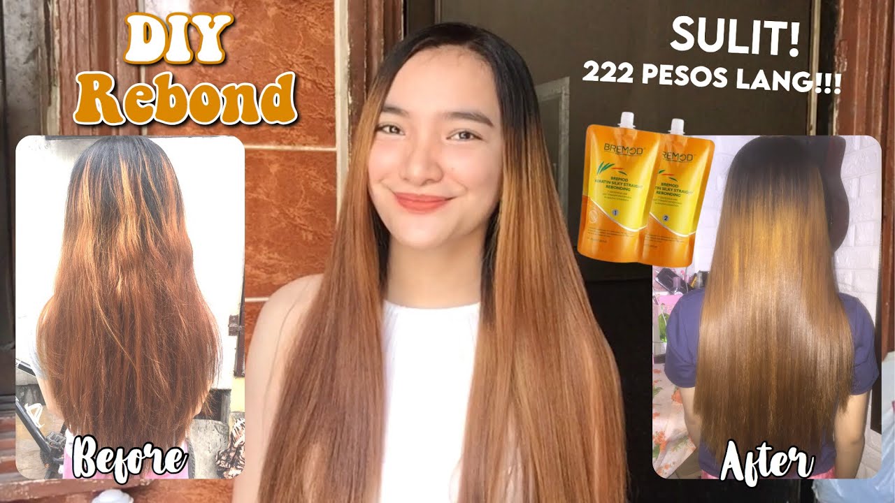 DIY REBONDING MY HAIR AT HOME USING BREMOD FOR ONLY 222 PESOS! (TIPID) | DENAYS ANN