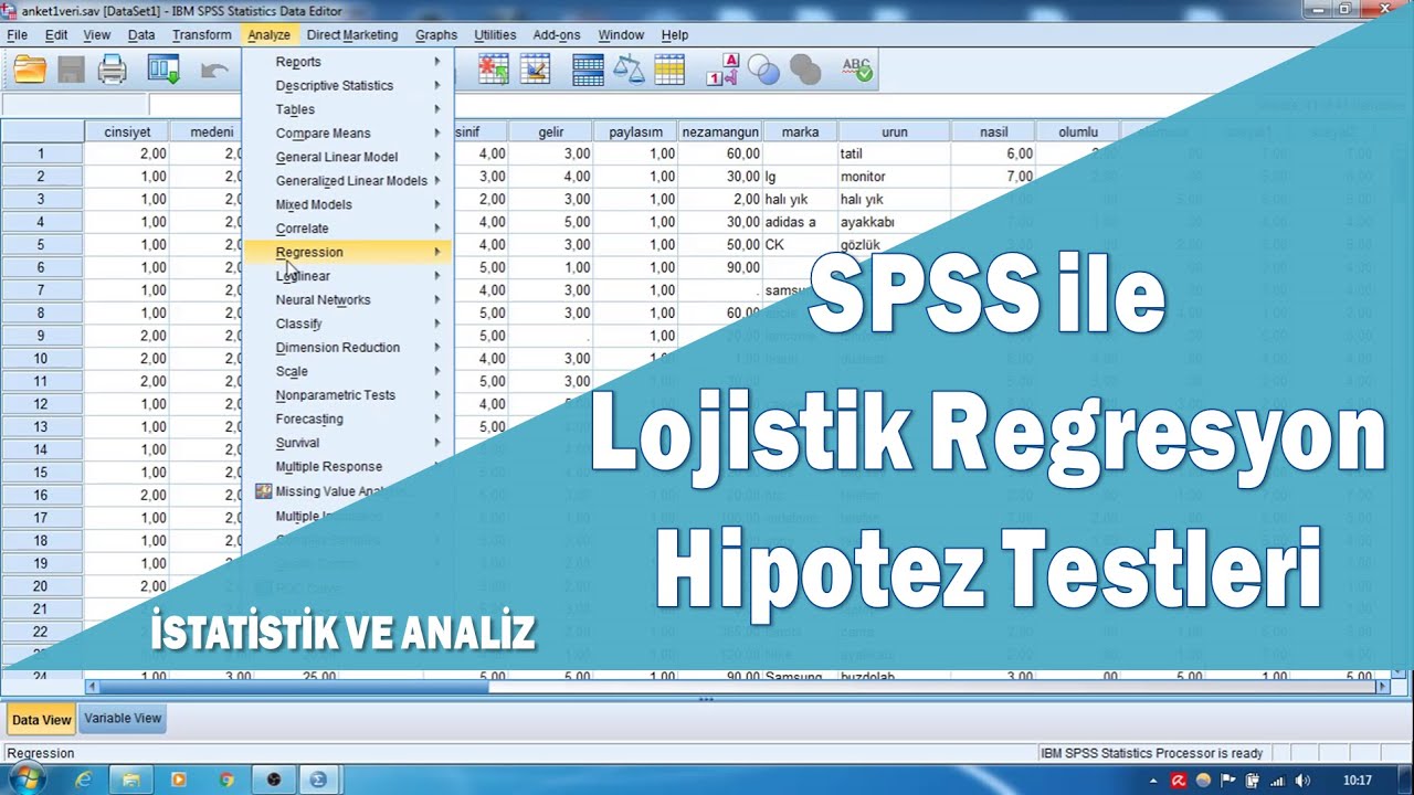 SPSS ile Lojistik Regresyon (Binary) Analizi ve Hipotez Testleri